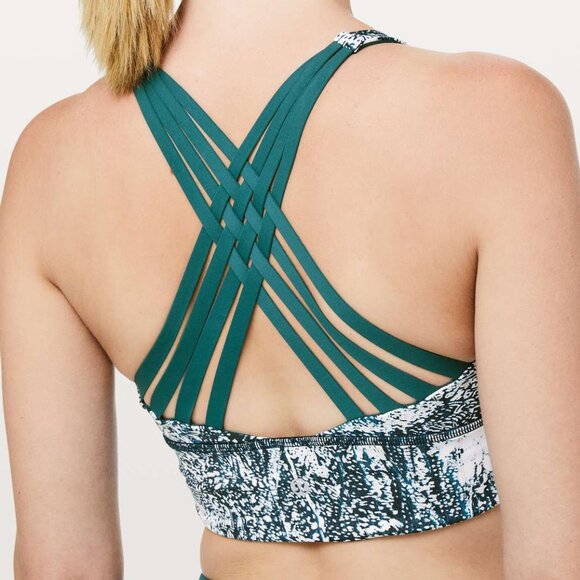 Lululemon Free to Be Moved Sports Bra Wildwood White Multi Green Jasper - Size 2 - Picture 2 of 6